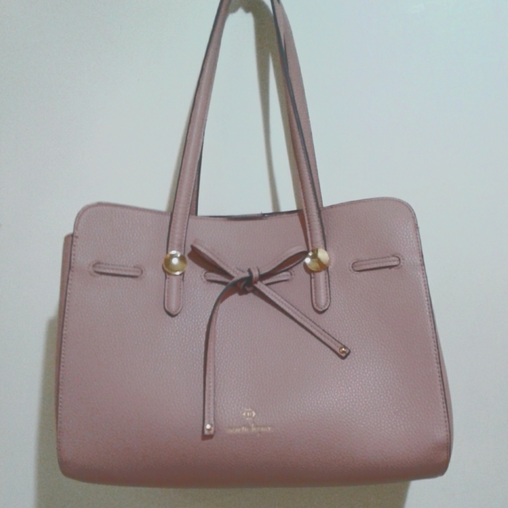 Nanette Lepore Mauve Pebbled Leather Shoulder Bag